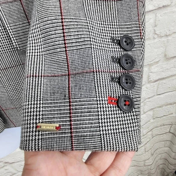 TOMMY HILFIGER Gray Plaid Two Button Blazer Jacket Sz 14 Business Casual Office - Picture 6 of 15